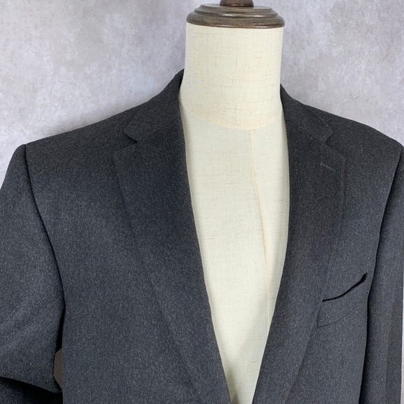 Neiman Marcus Cashmere Blazer Jacket Men 46L Gray Soft Sport Coat - Picture 3 of 15